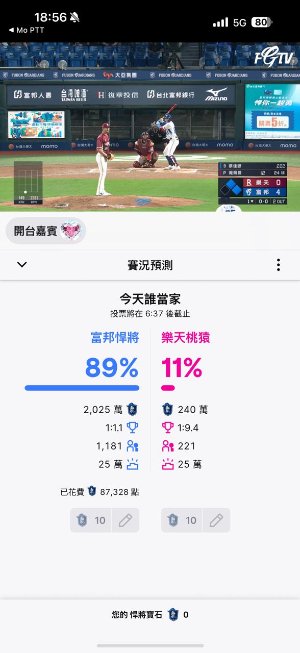 [LIVE] CPBL #082 樂天 vs 富邦 @新莊 - 棒球 - PTT.BEST 批踢踢爆文 2