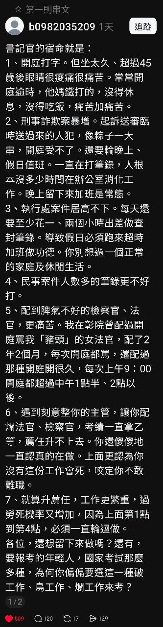 [問卦] 書記官嘆：破工作、爛工作、鳥工作！ - 八卦 - PTT.BEST 批踢踢爆文