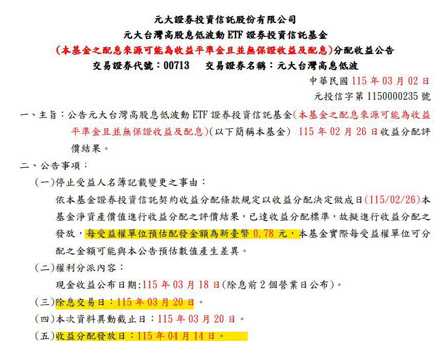 [新聞] 00713 本次配息0.78元 - 股票 - PTT.BEST 批踢踢爆文