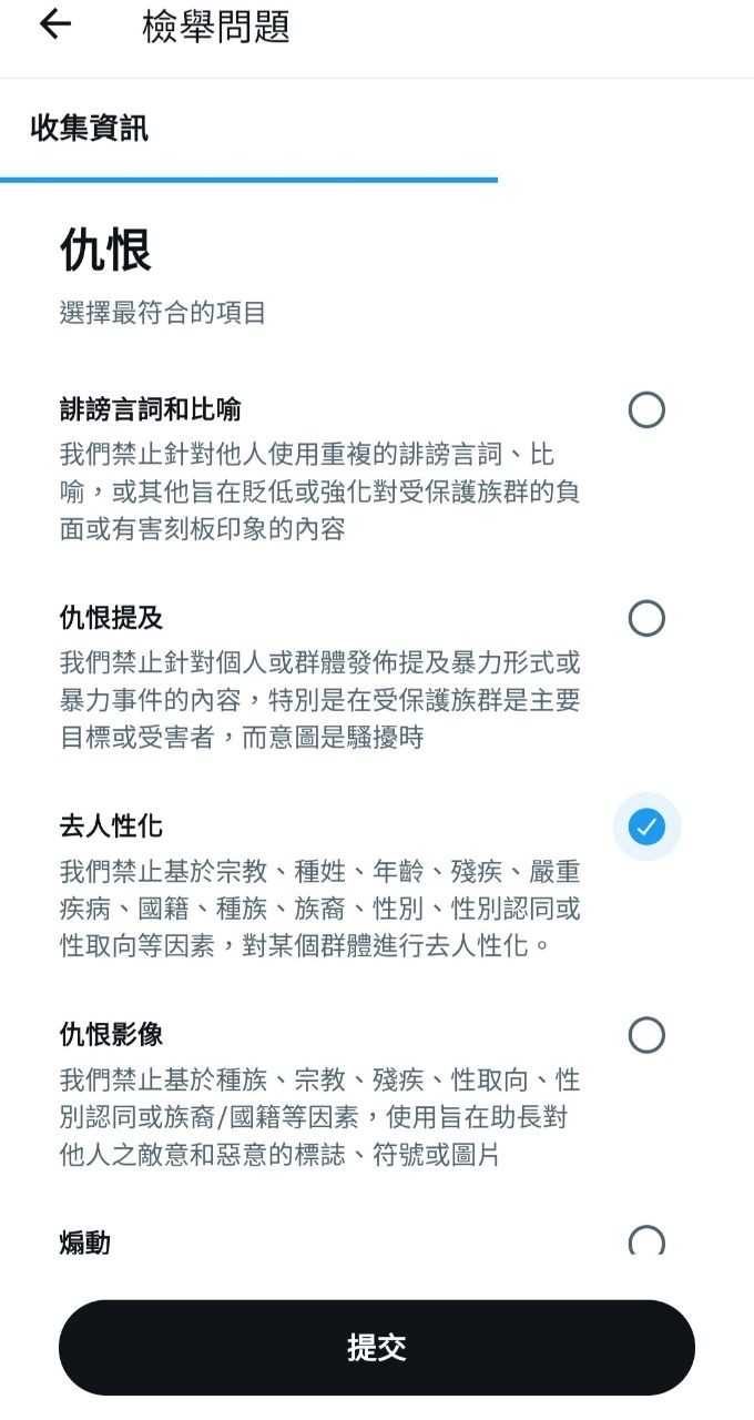 圖 推特原來也會收檢舉到飽?