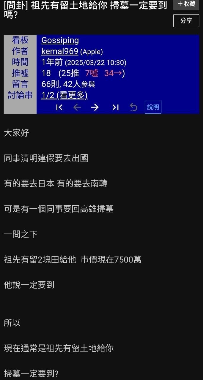 [討論] 長輩：有拿祖產的 掃墓時給我準時到 - 女孩 - PTT.BEST 批踢踢爆文