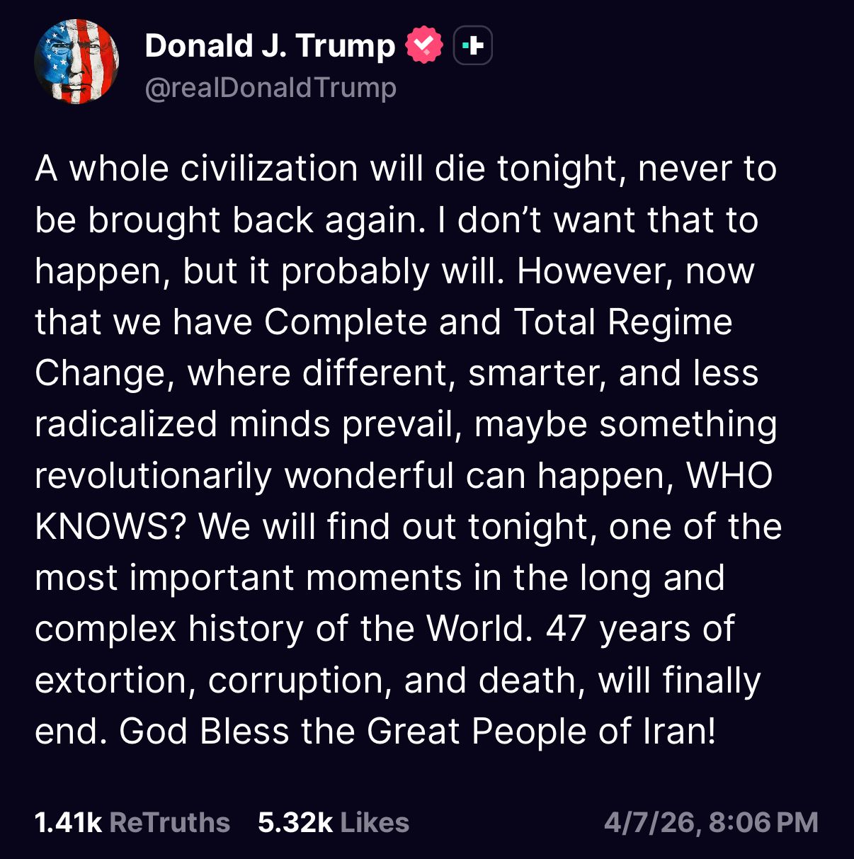 [爆卦] 川普：一整個文明將在今晚消逝 - 八卦 - PTT.BEST 批踢踢爆文