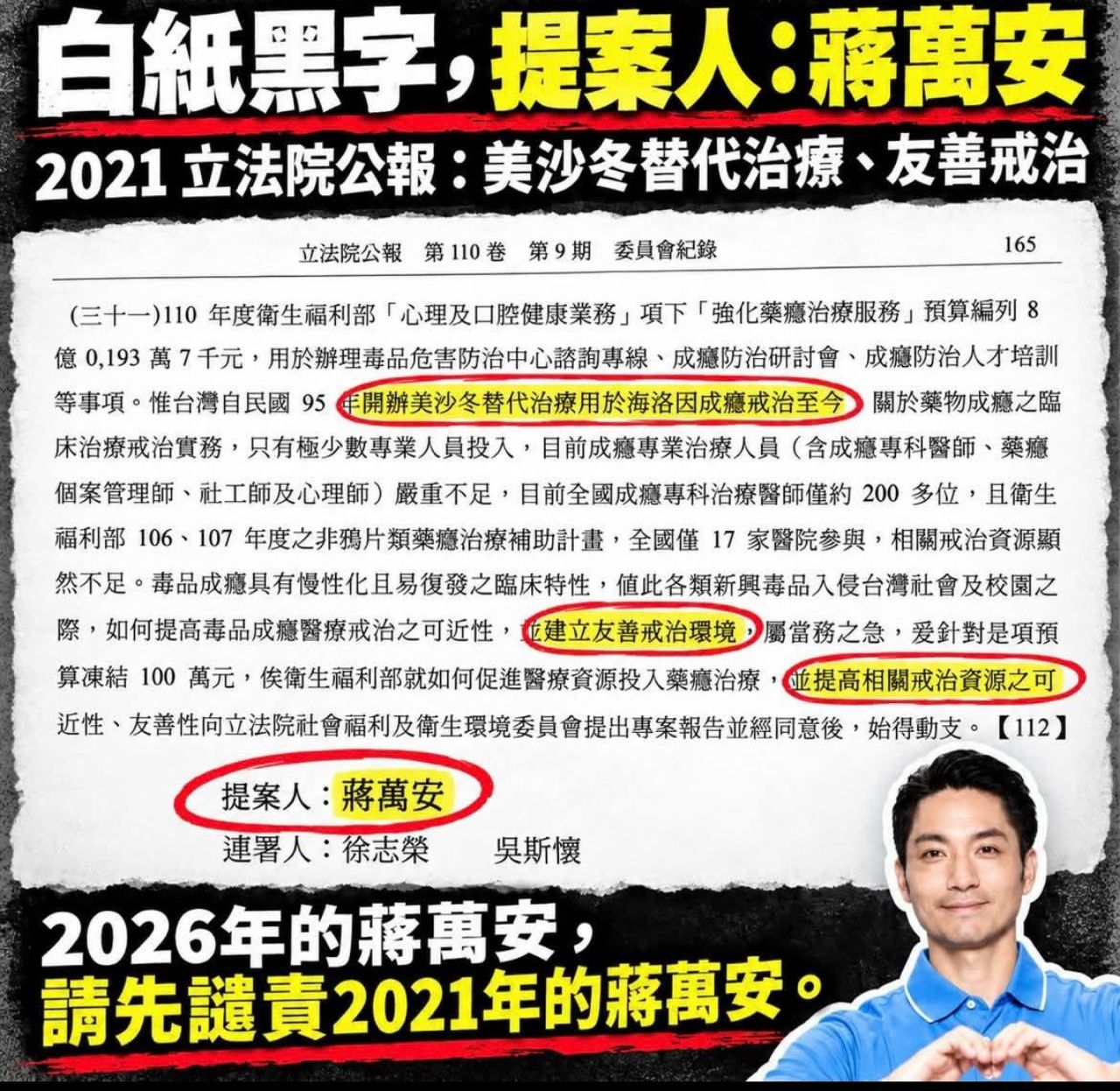 [黑特]立院-美沙冬替代治療提案 by 蔣萬安 - 政黑 - PTT.BEST 批踢踢爆文