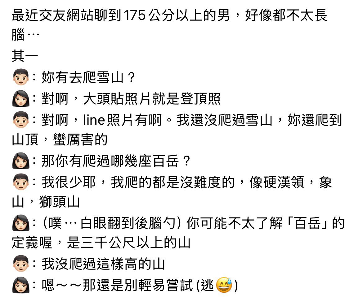[問卦] 台女：175以上的男生都不太長腦 - 八卦 - PTT.BEST 批踢踢爆文