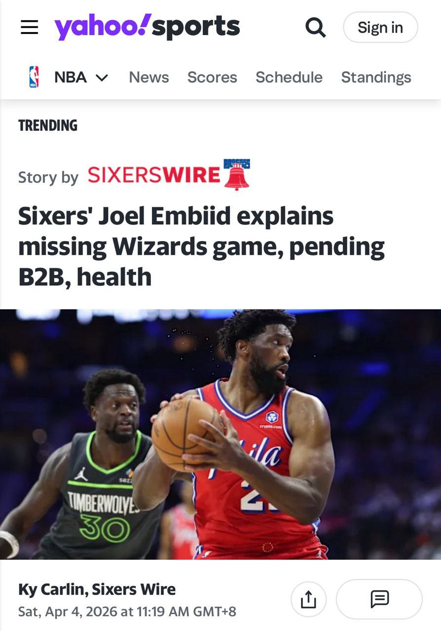 [新聞] 對巫師不給出賽 Embiid不滿：原因去問總 - 美國職籃 - PTT.BEST 批踢踢爆文 2