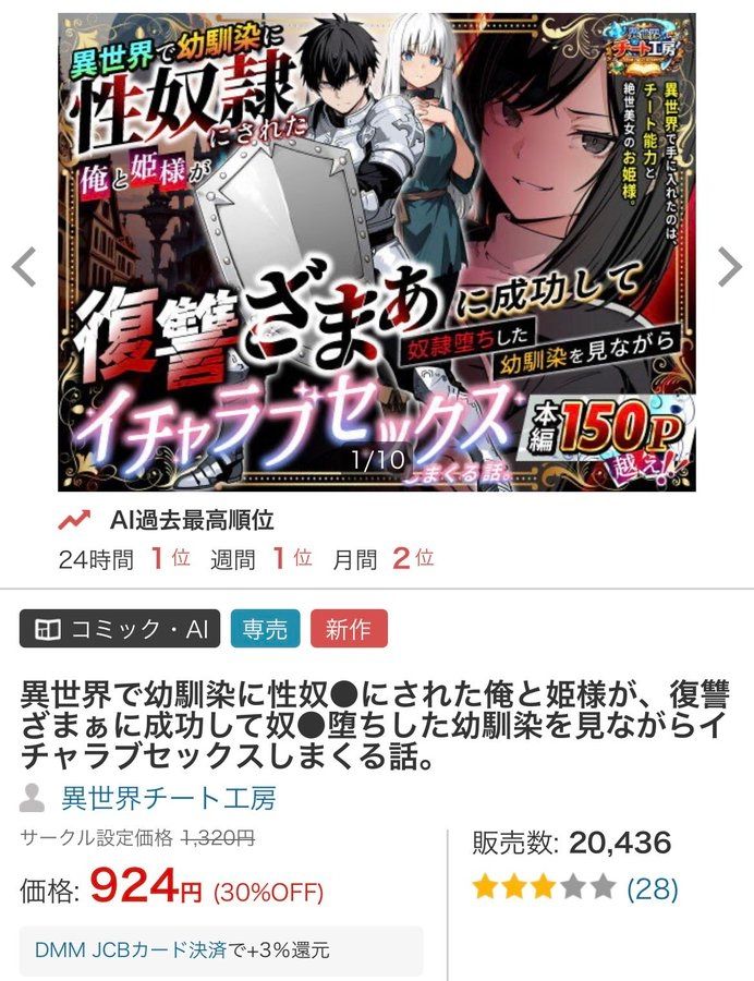 [情報] AI漫畫一週狂賣兩萬本 賺進1000多萬 - 希洽 - PTT.BEST 批踢踢爆文