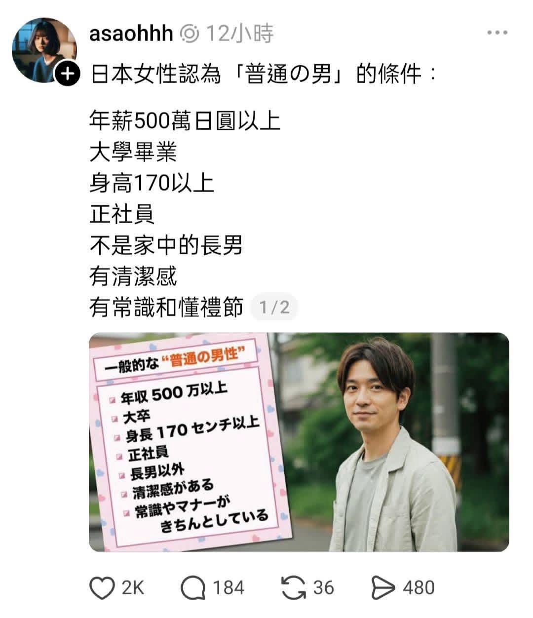 [閒聊] 日本女生認為「普通男子」的條件 - 希洽 - PTT.BEST 批踢踢爆文