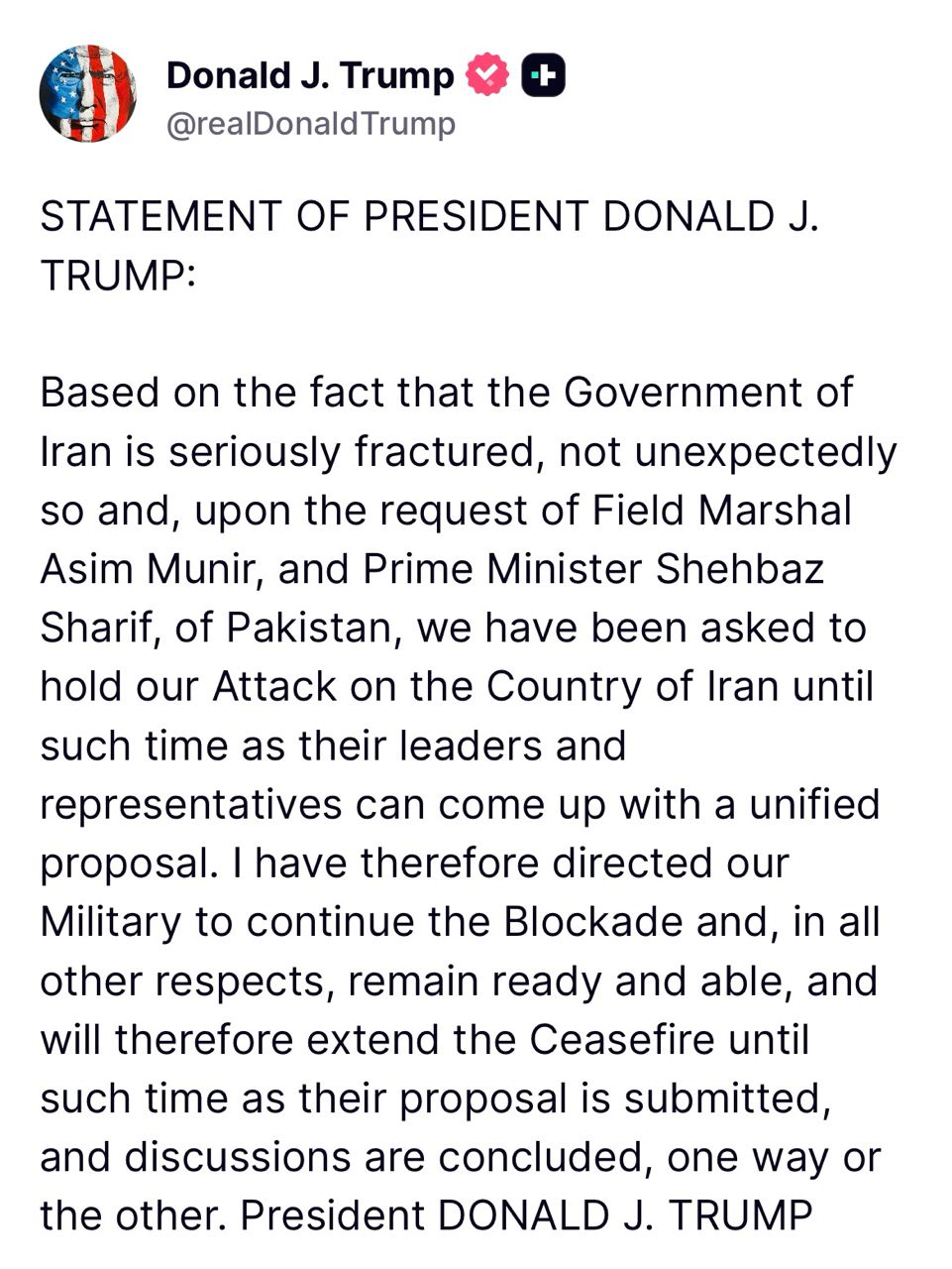 [問卦] 川普：無限期延長停火直到伊朗談判 - 八卦 - PTT.BEST 批踢踢爆文