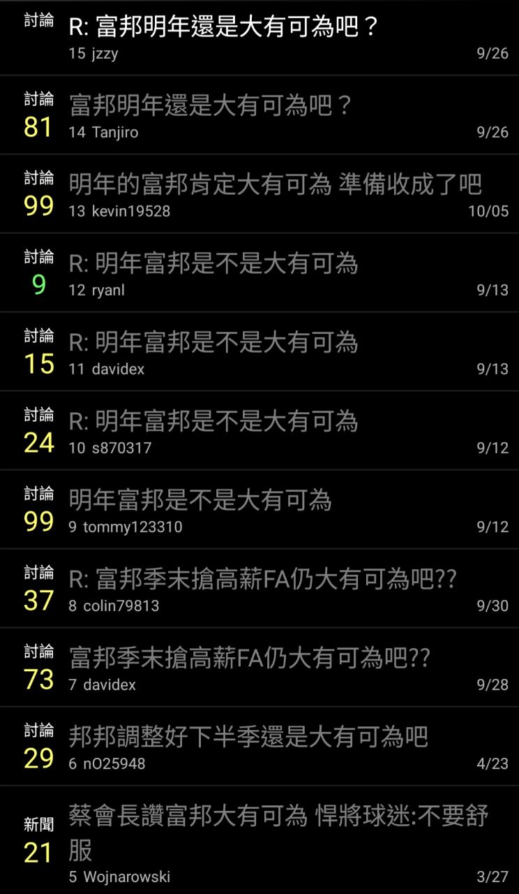 [討論] 富邦明年還是大有可為吧？ - 棒球 - PTT.BEST 批踢踢爆文 3