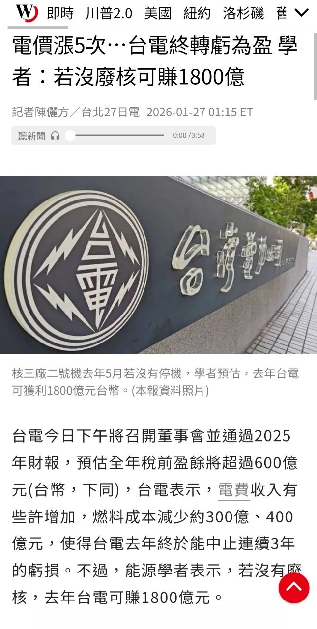 [新聞] 台電去年賺729億「全補虧損」　累虧約350 - 八卦 - PTT.BEST 批踢踢爆文 2