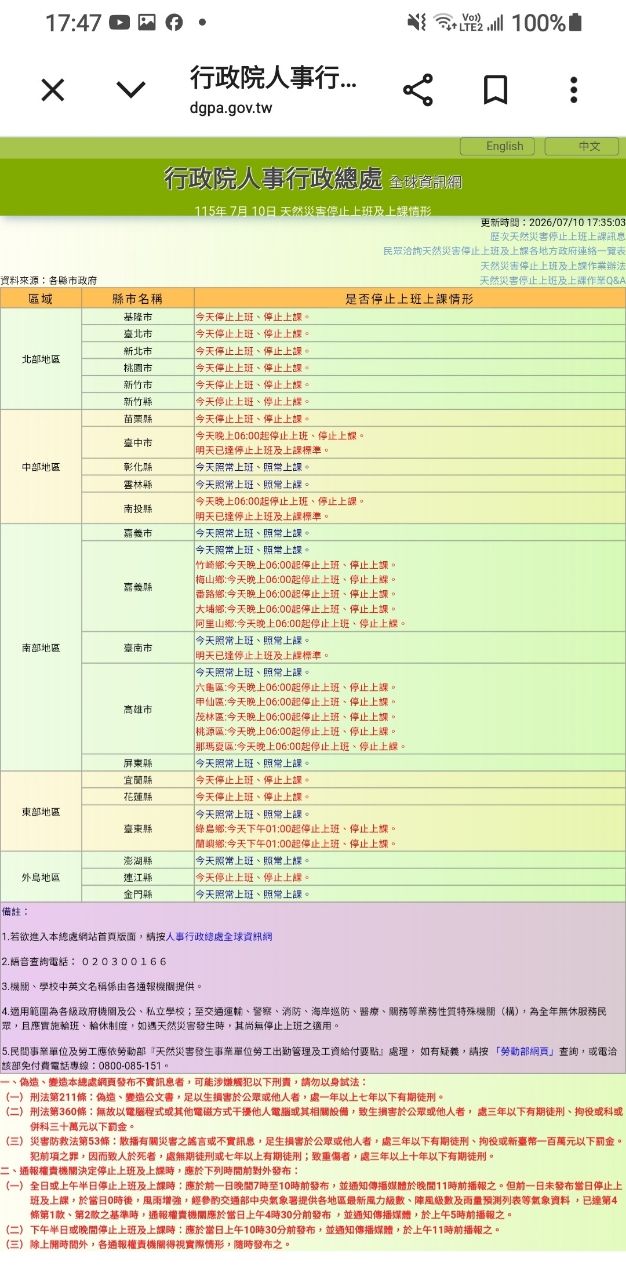 [爆卦] 台南明天停班停課 - 八卦 - PTT.BEST 批踢踢爆文 3