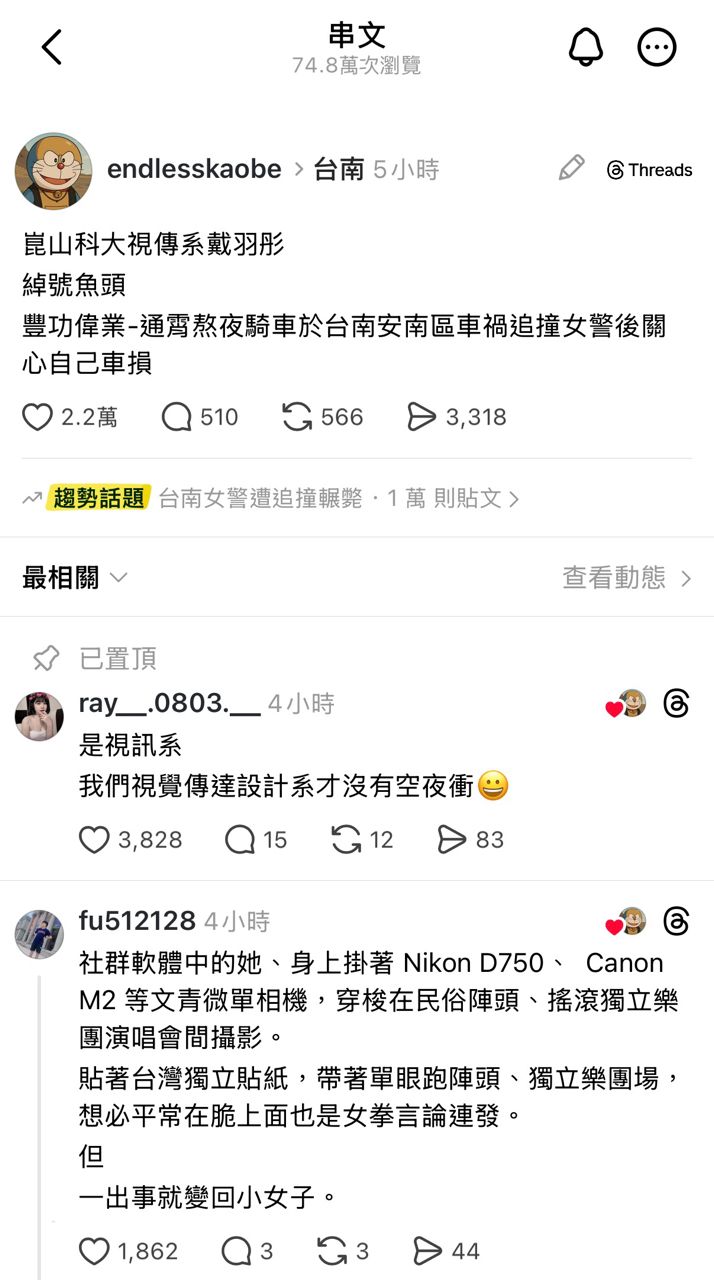 [新聞] 害台南女警被輾斃！肇事女大生「彎腰看 - 八卦 - PTT.BEST 批踢踢爆文