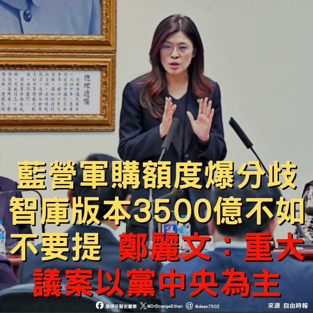 [新聞] 鄭麗文贏了！藍智庫挺3500億軍購、增「 - 政黑 - PTT.BEST 批踢踢爆文